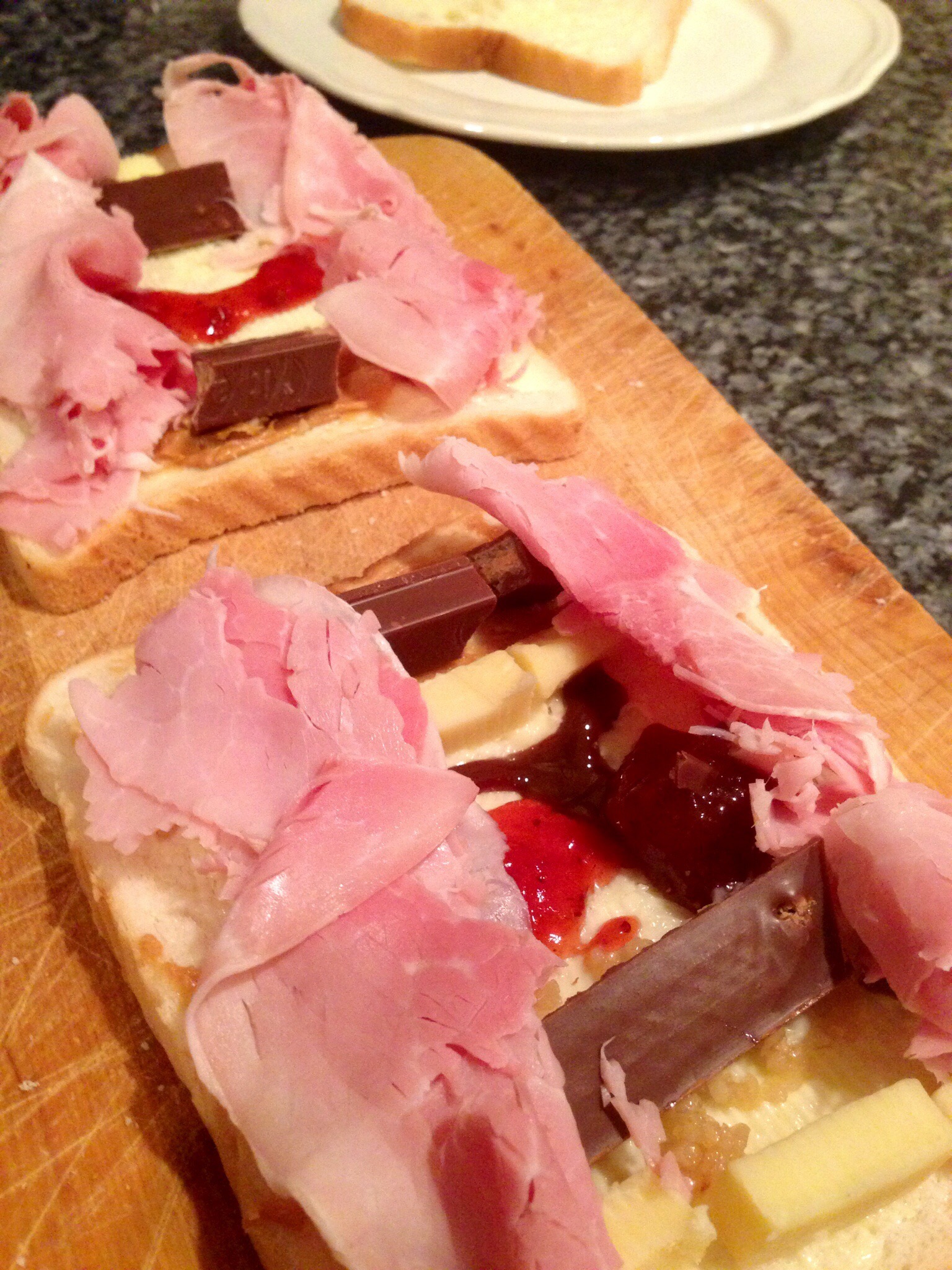 The Bazwich, a photo of a partially-completed assemblage.